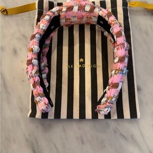 Lele Sadoughi Pink and Multicolor Woven Headband